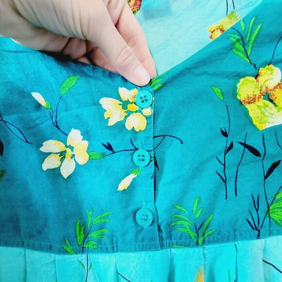 Woman Within Floral Button Bust Short Sleeve 100% Cotton Maxi Dress Size 1X - Picture 3 of 8